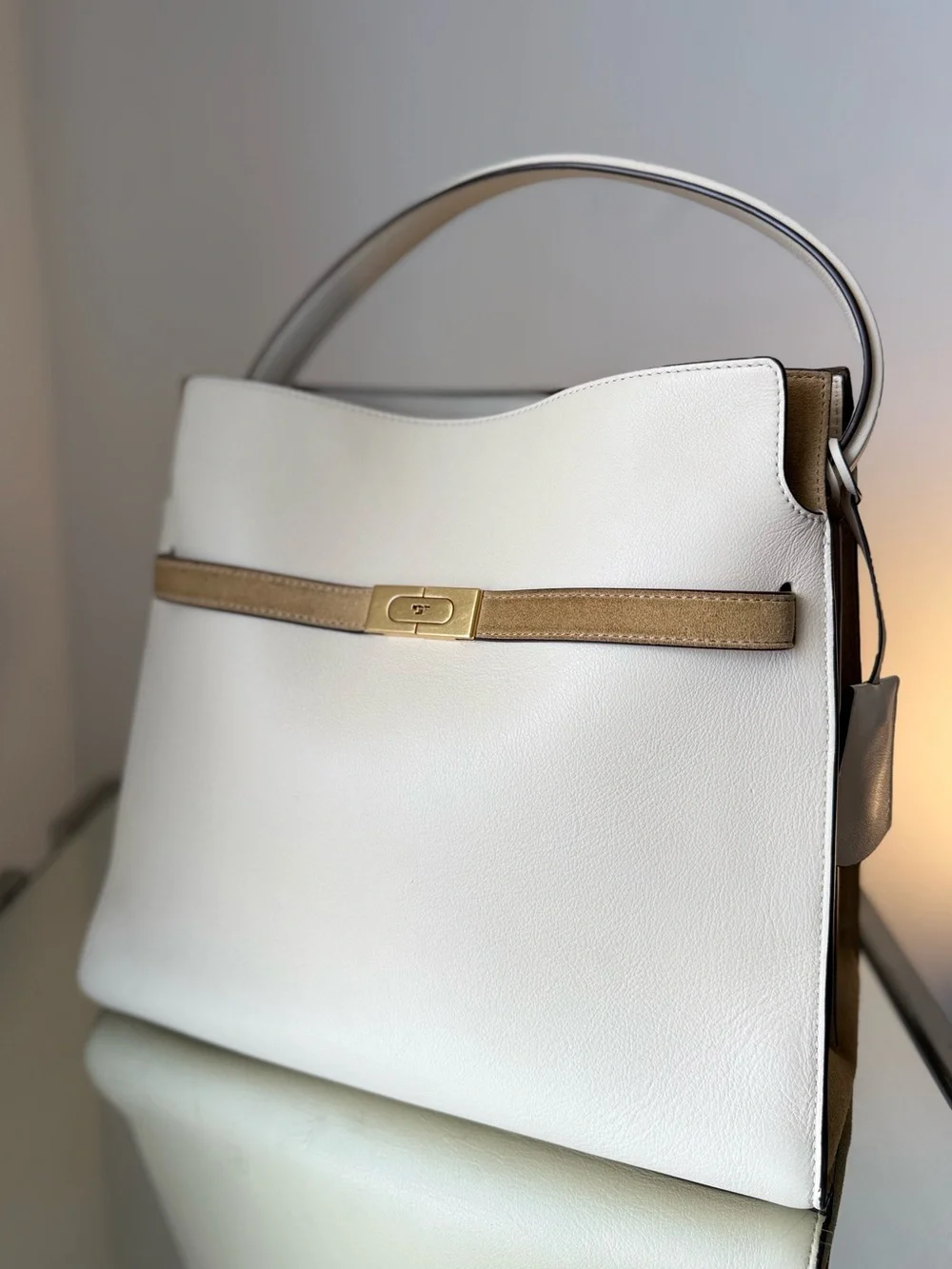 Like new Tory Burch Lee Radziwill Leather & Suede Double Bag $1,198